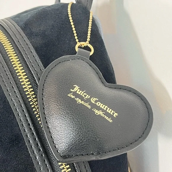 NEW Juicy Couture Liquorice Big Spender Studded Velvet Backpack - Picture 6 of 12